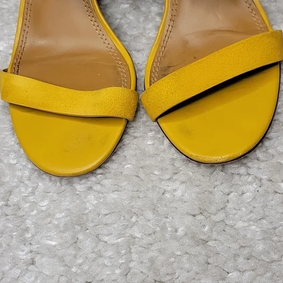 TORY BURCH mustard Yellow Suede Wedges Size 6.5 - Picture 4 of 11